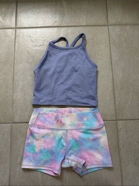 All in Motion Pastel Tie-Dye Tank and Shorts Set